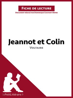 cover image of Jeannot et Colin de Voltaire (Fiche de lecture)